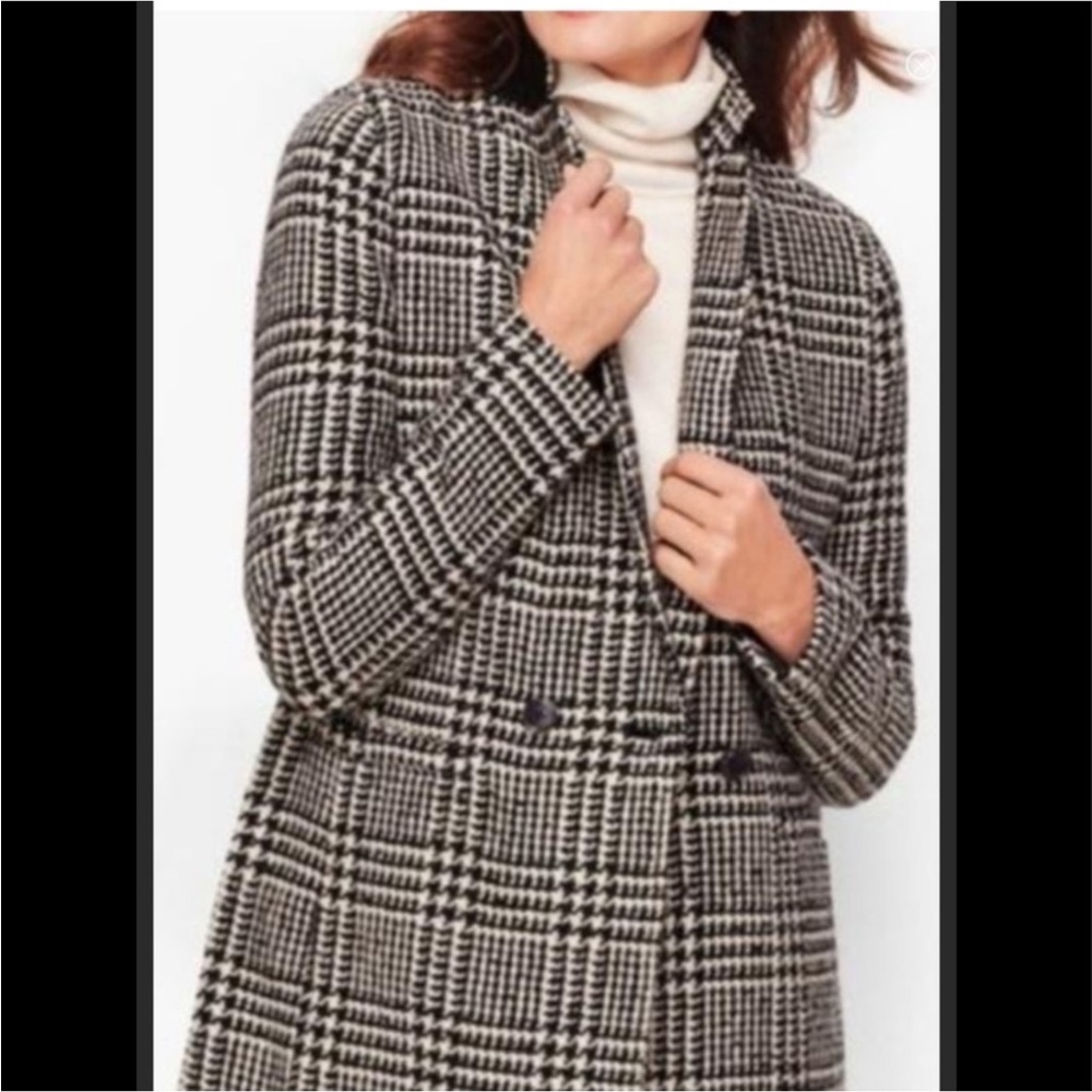 Talbots Black and White Houndstooth Blazer Size 4P